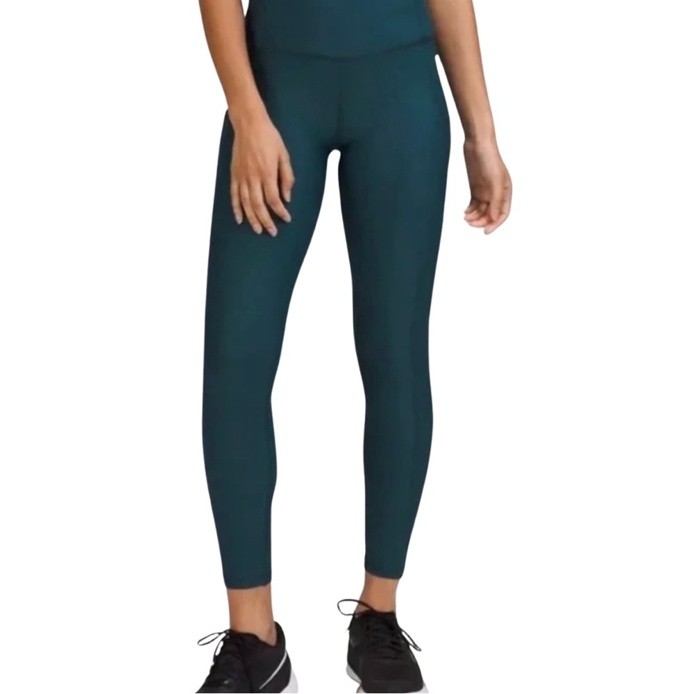 Lululemon Fast and Free Fleece Ligned Leggings Teal Blue Size 6 - Picture 7 of 16